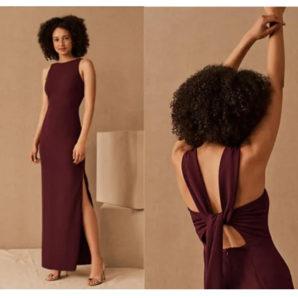 BDHLN London Crepe Dress - Burgundy Gown